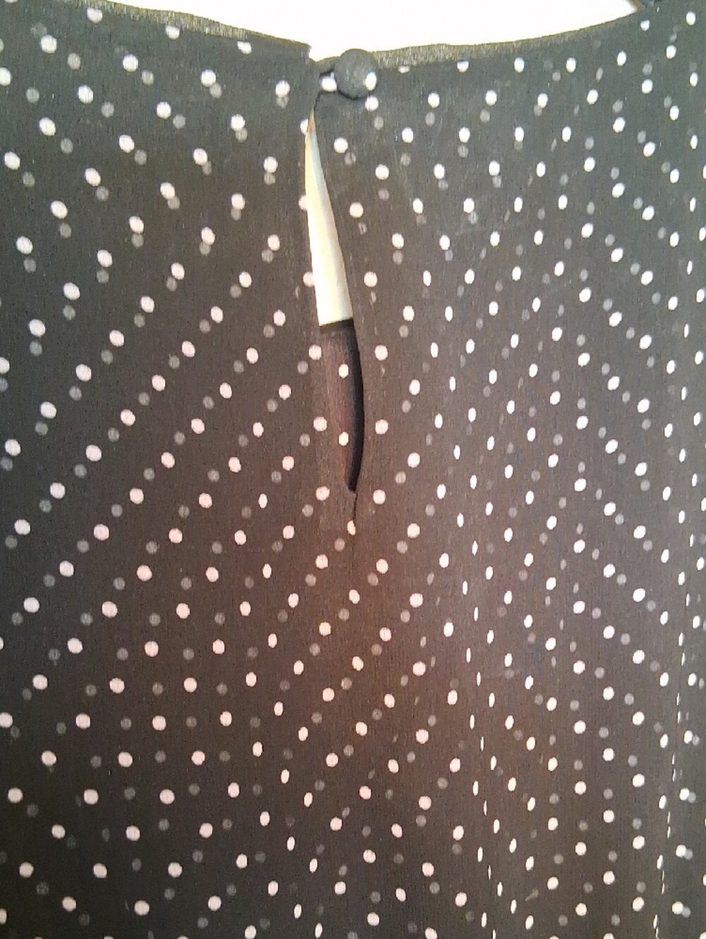 White House Black Market Black Polka Dot Midi Dress with Border Print - Picture 5 of 8